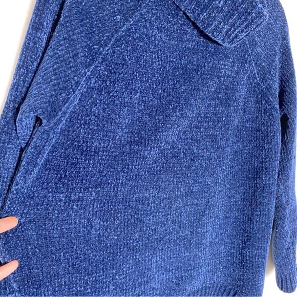 5/$25 Buffalo David Bitton Blue Chenille Cowl Neck Sweater S - Picture 9 of 15